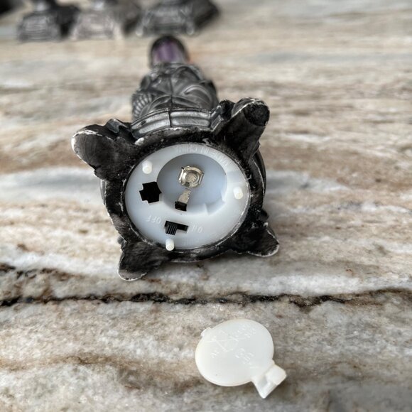 Set Of 4 Gothic Halloween LED Candles Skull Bases Orange & Purple READ - Picture 8 of 9